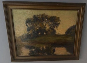 lot 51 image: C Harmer Framed Landscape Oil Painting 16.5 x 13.5