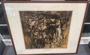 lot 60 image: Signed 1963 Framed Abstract Etching by Norman Gorbaty, 5770