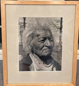 lot 82 image: Framed Black and White Portrait Photograph 17.5 x 21 with 10 x 13 Mat Opening