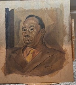 lot 84 image: Signed 1939 Watercolor Portrait 14 x 16 by Medcalf