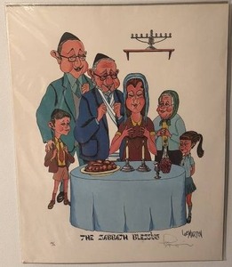 lot 88 image: Lee Martin Lithograph The Sabbath Blessing 16 x 20 inches