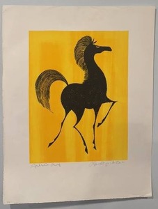 lot 105 image: Signed Artists Proof Lithograph Horse Artwork by De Carlo, 19.5 x 25.5 in