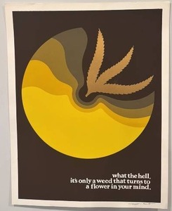 lot 107 image: Thomas L. Roberts Signed Poster Print 2026 Weed Flower Abstract Art