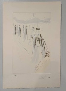 lot 112 image: Signed Limited Edition Salvador Dali Engraving 15 x 22.5 with Foxing