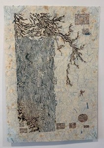 lot 127 image: 15 x 22 Handcrafted Asian-Style Ink Art on Mulberry Paper
