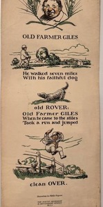 lot 151 image: Vintage Rhyme Sheet Old Farmer Giles Poetry Broadsheet