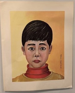 lot 160 image: 1970 Richard (Redo) Shelton Boy Portrait Art Print 16 x 20