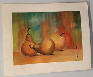 lot 161 image: 16 x 20 Art Print of Pears Still Life Signed by Artist