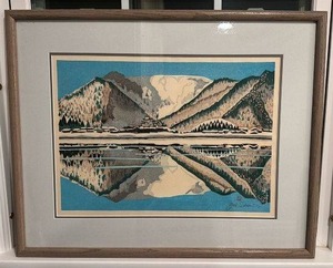 lot 182 image: Sekino Signed Limited Edition Woodblock Print, Framed 21x26