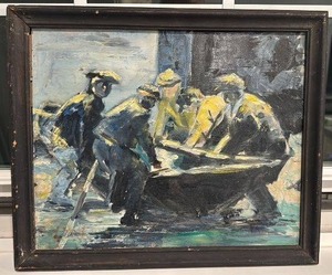 lot 185 image: Original Framed Oil Painting with Signature, 14 x 16.5 Inches