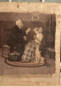 lot 188 image: 17 x 20 Signed Vintage Doctor and Child Print by Medcalf