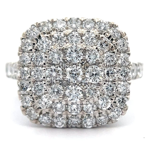 lot 20 image: NEW 2 Carat Diamond Cushion Pav Cluster Ring VIDEO