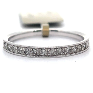 lot 24 image: 0.25 Carat Natural Diamond Eternity Ring in 14k White Gold Retail $1,245 VIDEO