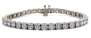 lot 1015 image: NEW 11.77 Carat Natural Diamond Tennis Bracelet in 14k White Gold w Report VIDEO
