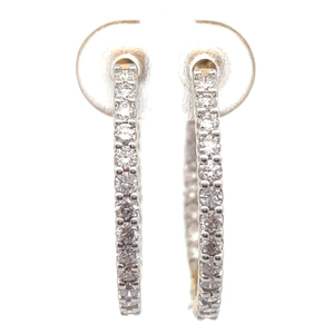 lot 36 image: NEW 1 Carat Diamond Inside-Out Hoop Earrings Retail $495 VIDEO