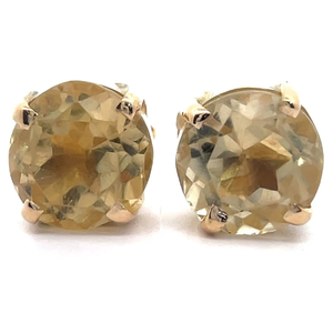 lot 29 image: 7 Carat Madagascar Citrine Four-Prong Basket Stud Earrings in 14k Yellow Gold VIDEO
