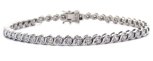 lot 33 image: NEW Classic 2 Carat Diamond S-Bar Link Tennis Bracelet Retail $895 VIDEO