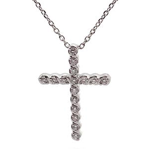 lot 35 image: NEW 0.48 Carat Diamond Cross Pendant Necklace VIDEO