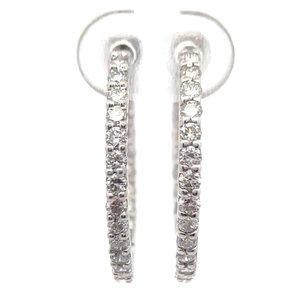 lot 22 image: NEW 1 Carat Diamond Inside-Out Hoop Earrings VIDEO
