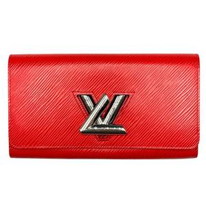 lot 11D image: Louis Vuitton Epi Twist Wallet in Red Leather Pre-Owned Retail $1,700