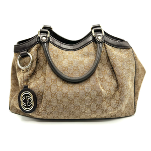 lot 32C image: Gucci GG Canvas Shoulder Bag Pre-Owned Retail $950