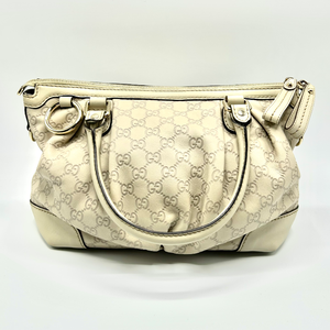 lot 1018 image: Gucci GG Guccissima Leather Sukey Tote in Ivory Pre-Owned Retail $1,200