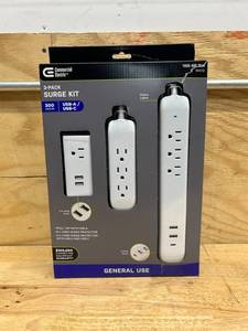lot 49 image: 4 ft. Multiple Outlet and Wall Mounted Surge Protector Set (3-Pack)