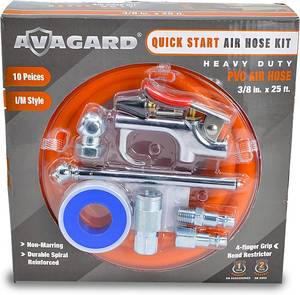 lot 92 image: AVAGARD PV3825KIT1 38 x 25 PVC 10pc Air Hose Kit for Air Tools and Compressors   300 PSI Working Pressure   Weather Resistant   Reusable Storage Bag (0930256)