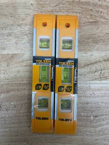 lot 108 image: Tolsen - Lot of 2 - Mini Spirit Level Industrial 9 Length, Durable Aluminum & Plastic Construction with 3 Bubbles