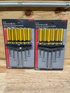 lot 117 image: Performance Tool - Lot of 2 - 1419 6 Pc. Screwdriver Set - Heat Treated Alloy Steel with Plated Shafts with Organizer Rack (0930250)