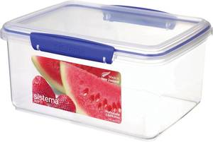 lot 218 image: Sistema - Lot of 2 - KLIP IT Rectangular Collection Food Storage Container, 101 oz.3 L, ClearBlue
