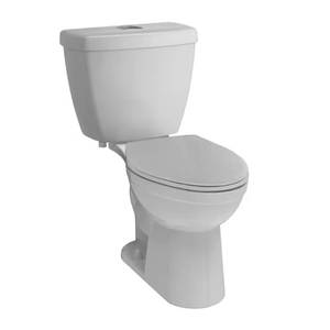 lot 248 image: Foundations 2-piece 1.1 GPF1.6 GPF Dual Flush Elongated Toilet in White, Seat Included