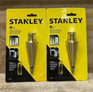 lot 290 image: STANLEY 8oz Solid Brass Plumb Bob lot of 2