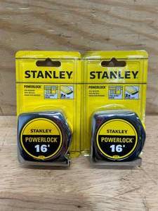 lot 291 image: Stanley PowerLock 16 ft. L X 0.75 in. W Tape Measure (lot of 2)