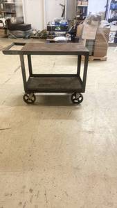 lot 40 image: Heavy Duty Metal Rolling Utility Cart with Handle