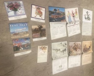 lot 46 image: Collection of Vintage Brown & Bigelow Wall Calendars Assorted Designs