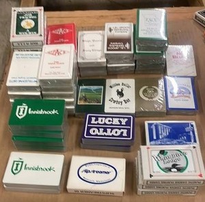 lot 50 image: Collection of 52 Standard Sized Vintage Advertising Playing Card Decks