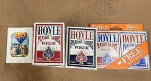 lot 52 image: Collection of 12 Hoyle Poker Playing Card Decks and Balloon Playing Cards