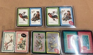 lot 56 image: Collection of 5 Sealed Playing Card Double Deck Sets with Wildlife and Floral Artwork