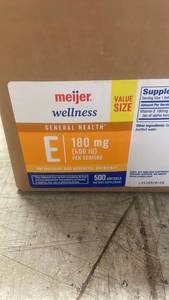 lot 112 image: Meijer Wellness Vitamin E 180mg, 500 Softgels, Value Size