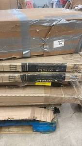 lot 118 image: Pallet of Heavy Duty Storage Shelves and Electric Fireplace Parts