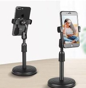 lot 126 image: Set of 2 Adjustable Desk Cell Phone Holders, Fits 3.5-6.7 Inch Devices