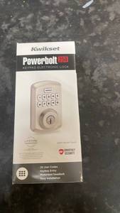 lot 130 image: Kwikset Powerbolt 250 Keypad Electronic Lock Satin Nickel