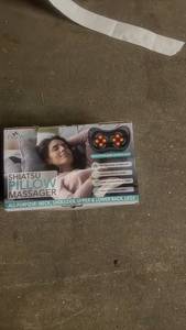 lot 169 image: FlexWorks Shiatsu Pillow Massager with Heat and Adapters
