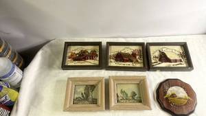 lot 187 image: Collection of 6 Vintage Farmhouse Wall Art Pieces