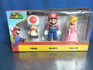 lot 37 image: Nintendo Super Mario Toad, Mario, and Peach Action Figure Set 3 Pack Brand New