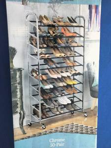 lot 98 image: Whitmor 50-Pair Shoe Tower