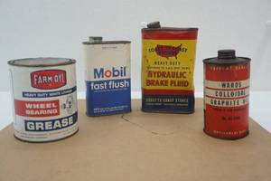 lot 111 image: vintage lube canisters