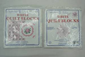 lot 152 image: White Quilt Blocks 18x18 (2 packages with sets of 6)