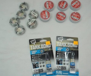lot 163 image: Pipe Seal Tape (6ct) , Mechanics Wire (6ct) & DAP Thread Locker NEW (2ct)